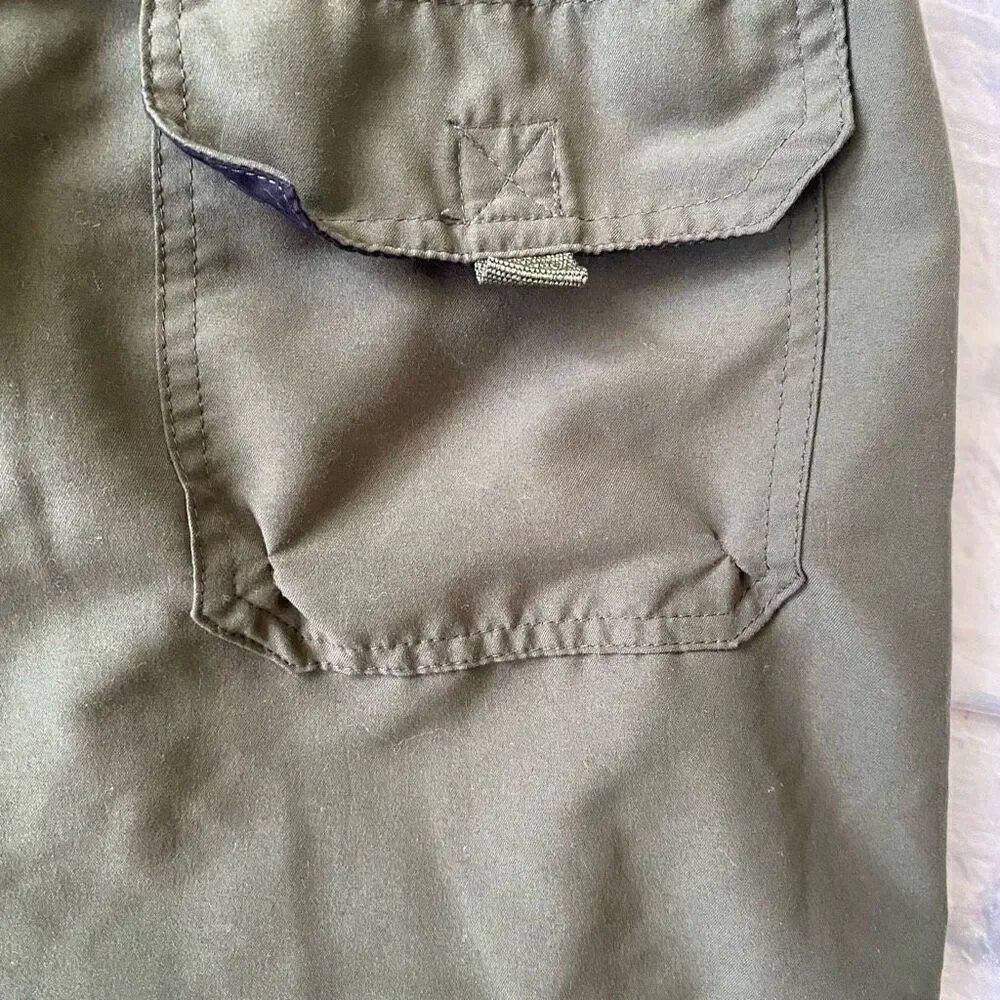 Puritan men XL pull on swim trunks w/elastic drawstring waist olive green